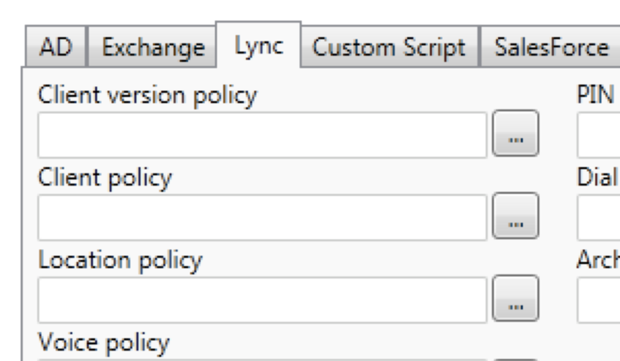 Z-Hire Lync/Skype account provisioning interface